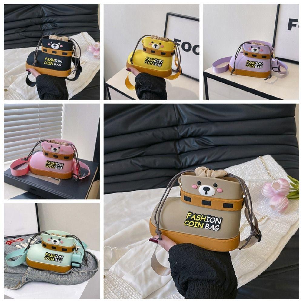 Cute Small Shoes Shape Bag Versatile Waterproof Cartoon Pouch Bear Boots Drawstring Bag Work