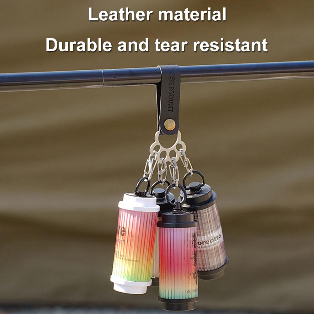 Outdoor Leather Cat Claw Stainless Steel Keychain Multifunctional Key Chain Camping Keychains Quick Hanging Hiking Accessories
