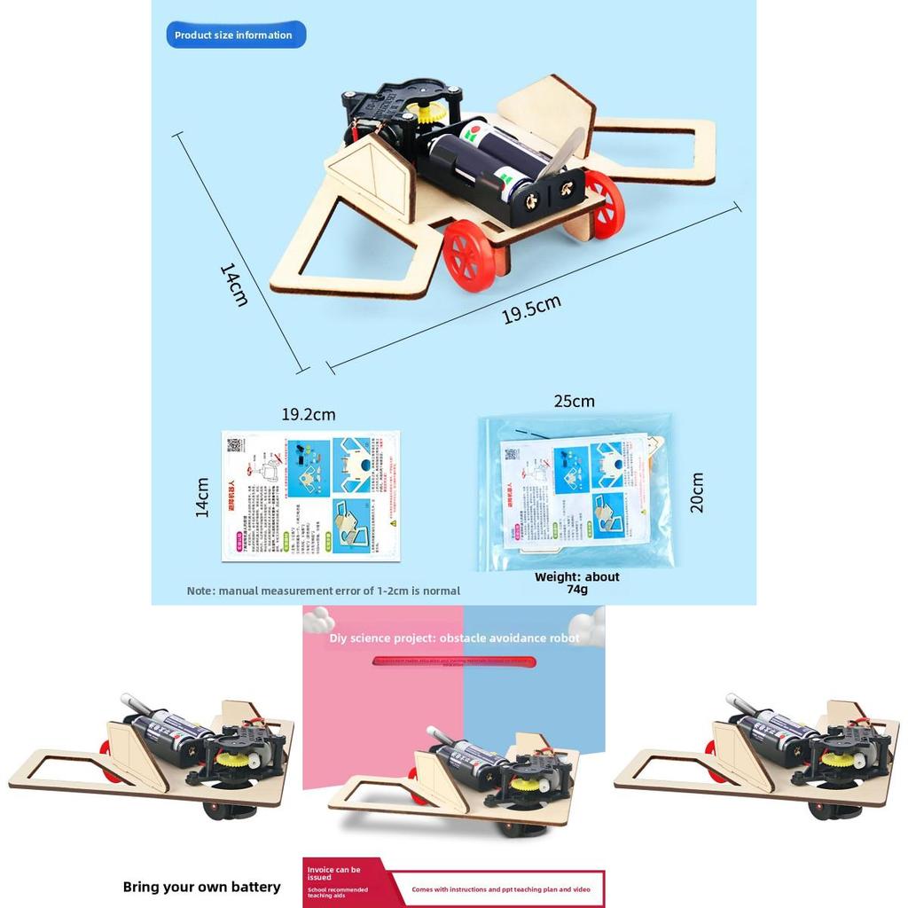 Science Obstacle Avoidance Car Robot Kit For Student Stem Learning