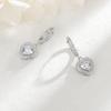Elegant 3D Rhinestone Heart Earrings - European and American Style  