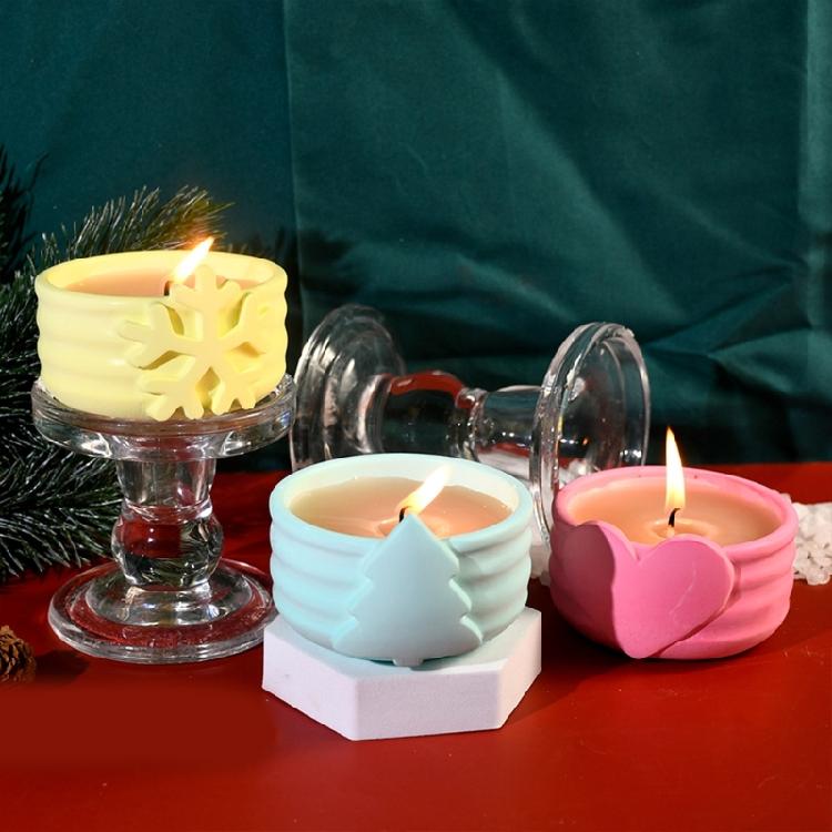 Silicone Resin Molds Jewelry Box Molds Christmas Theme Craft Mold Silicone Candle Base Molds Suitable for Candle Holder