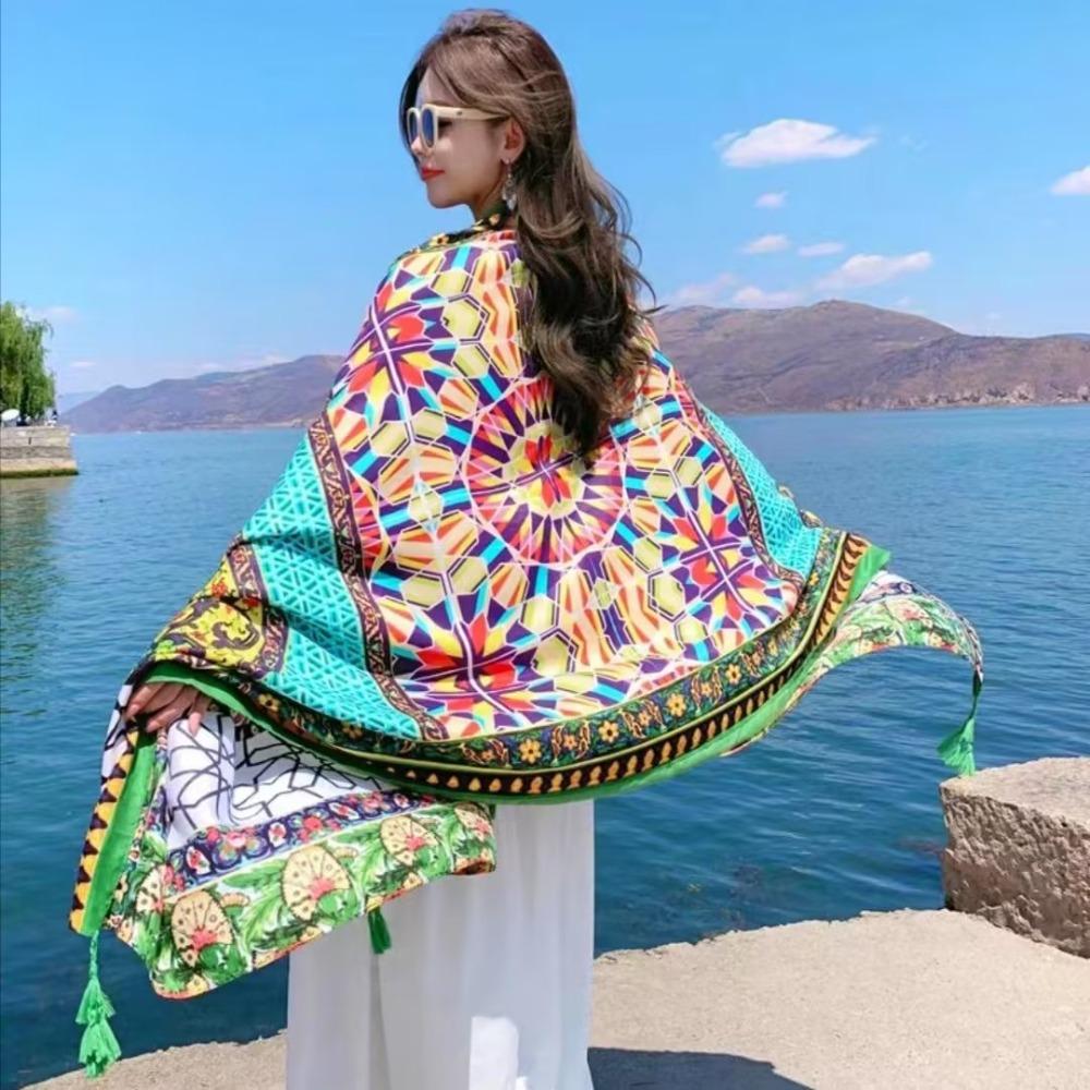 90x180cm Bikini Large Shawl Wrap Long Headband Hijab Shawl New Swimsuit Wrap  Summer