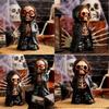 Halloween Standing Skeleton Decoration Terrifying Mask Resin Ornament For Festive Style