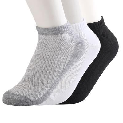 Summer Mesh Men's & Women's Breathable Polyester-Cotton Low-Cut Socks, Solid Color