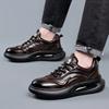 Fashion Summer Genuine Leather Hallow White Sneakers for Men Fashion Casual Air Cushion Platform Shoes Male Lace Designer Shoes Man