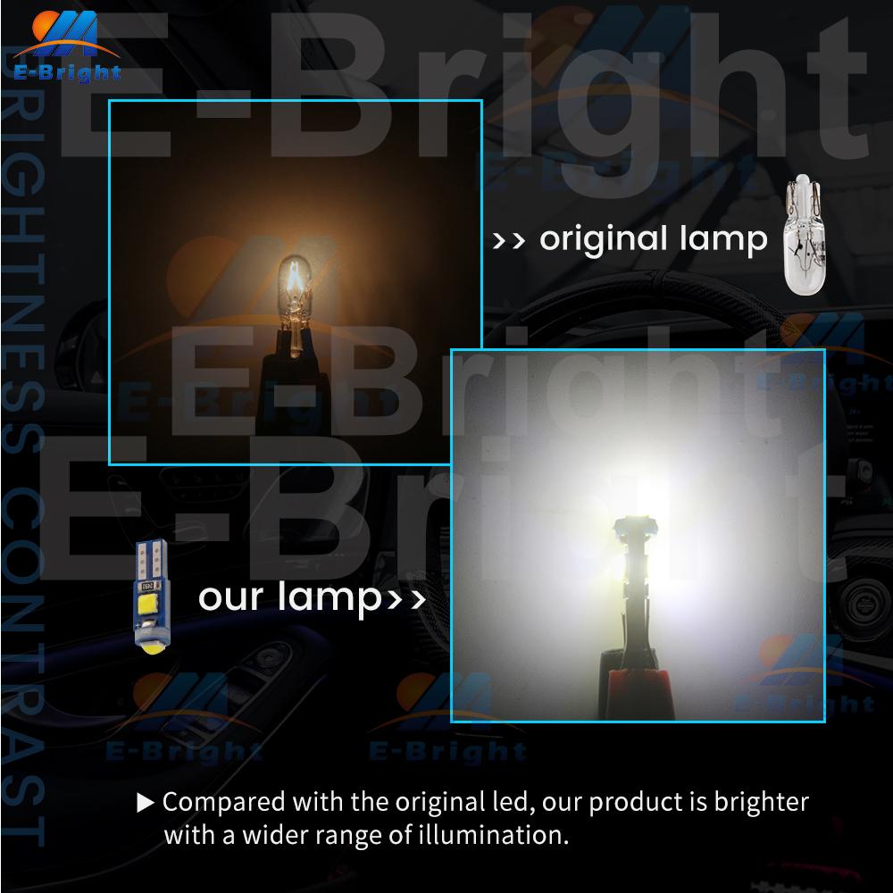 10PCS T5 W3W PCB 3030 3 Led Car Dashboard Bulbs Warming Instrument Lights Indicator 12V DC White Ice Blue Red Green Amber Pink Dome Lights 6
