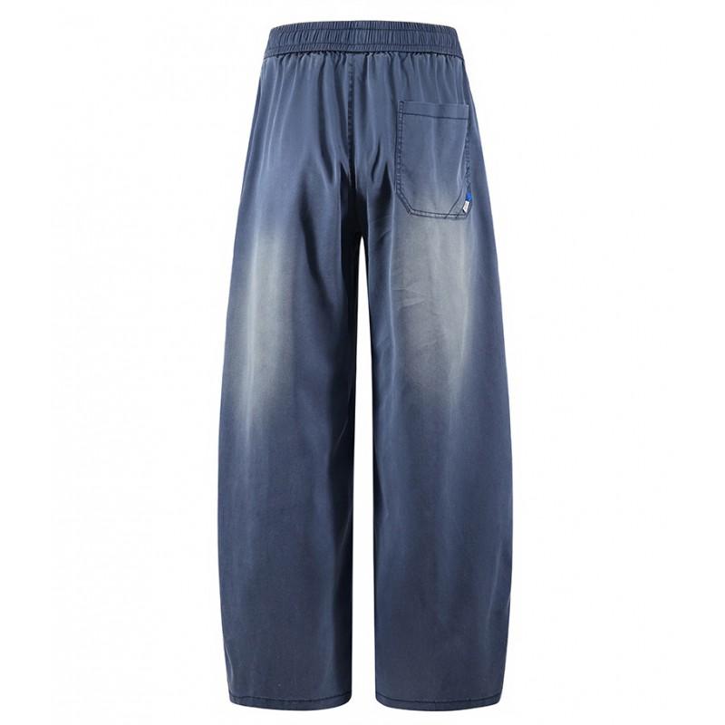 Plus Size Mens Straight Leg Jeans Thin Ice Lyocell Casual Fashion Embroidered Denim Pants