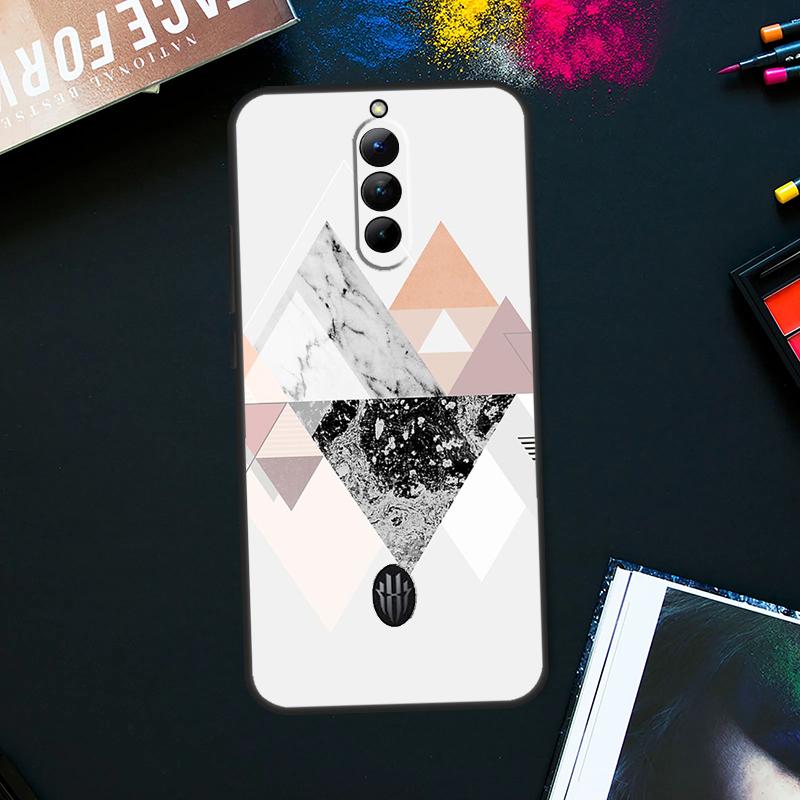Geometric Marble Case For ZTE Nubia Red Magic 9 Pro Plus RedMagic 8 8S Pro Plus 6 7 6S 7S Pro 5G 5S 6R Cover