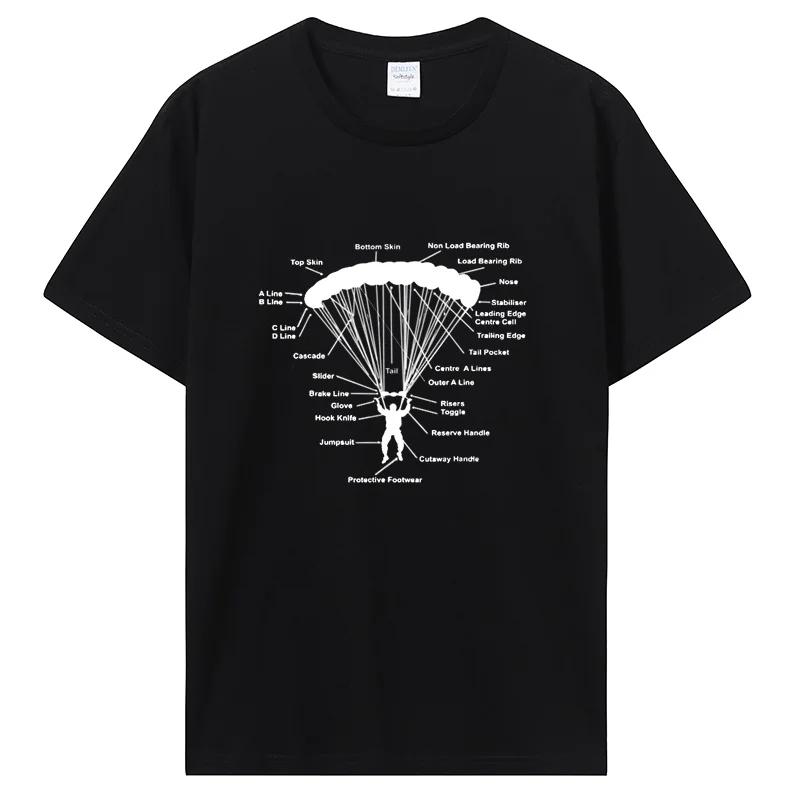 Funny Paraglider Parachute Anatomy Paragliding Skydiving T Shirts Graphic Cotton Tshirt Streetwear Birthday Gifts T-shirt Tees XXL