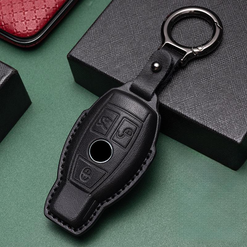 

Genuine For Mercedes Benz A B C E Class Gls Gla Glk Glc Cls Cla W204 W205 W212 W463 W176 Leather Car Key Case Cover Shell Fob