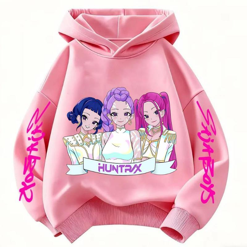 Cute Cartoon Huntrx Mira Rumi Zoey Kids HoTeen Girlsodie Hip Hop Long Sleeve Girls Boys Cute Princess Style Pullover Sweatshirt