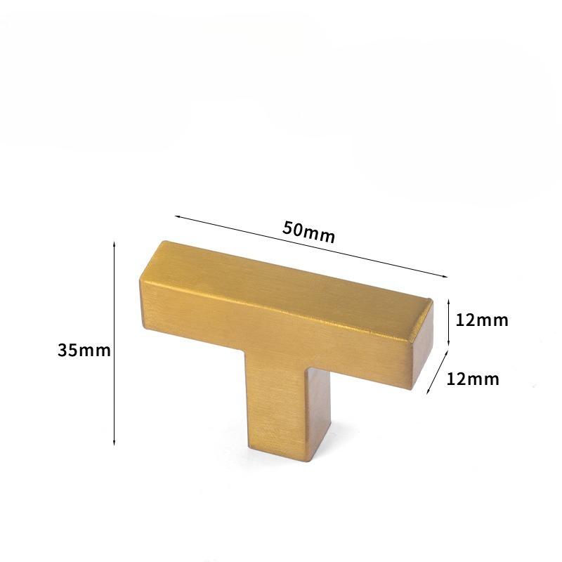 2 pcs Brushed Gold Cabinet Handles Stainless Steel Square Bar Pulls for Kitchen Bathroom Cupboard