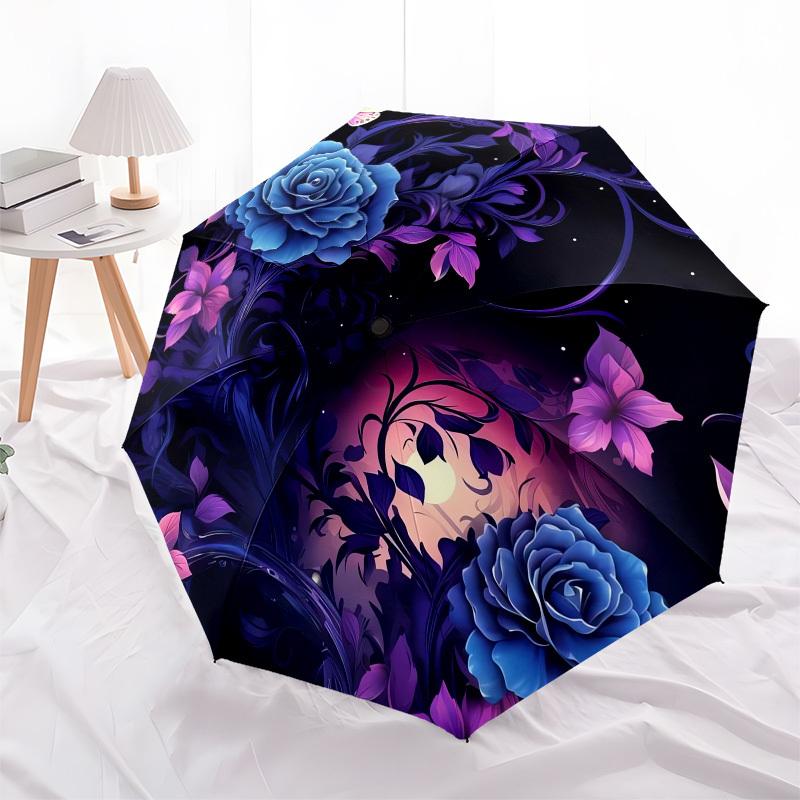 1pc Enchanted Night Garden Umbrella with Plastic Handle, Suitable for All Seasons Outdoor PT384