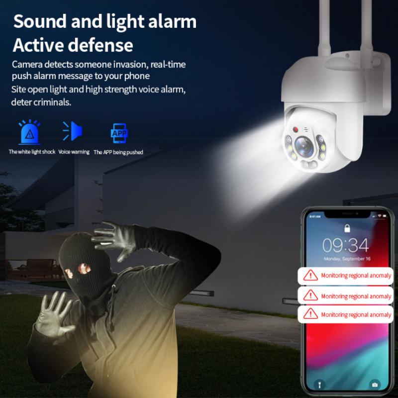 1080P Camera Outdoor Security Camera CCTV Surveillance Full Color Night Vision Motion Detect Auto Tracking
