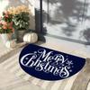 1Pcs Navy Blue Snowflake Semi Circle Welcome Doormat Non-Slip for Outdoor Patio Porch Kitchen Bathroom Entryway Floor Mat