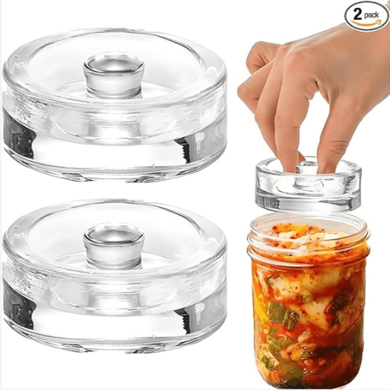 1/2 Pack Glass Fermentation Weight, Easy Grip Pickling Glass Weight for Home Brewing, Pickling, Fermented Fruits, Sauerkraut