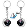 Twelve Constellations Rotating Metal Keychain Pendant