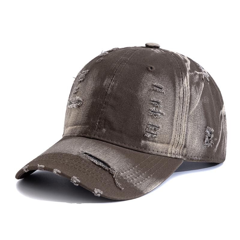 

Новая женская кепка из стираного хлопка с градиентным цветом, рваная бейсболка в стиле женской уличной моды для пап 56cm-60cm кофейный