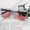Unisex Square Pearl Sunglasses with Custom English Letters, Handmade Party Accessory