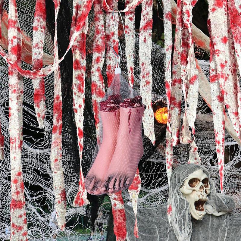 Halloween Horror Fake Arm Hand Simulation Life Size Scary Arm Cut Off Hand Bloody Halloween Prop Haunted Party Props Decoration