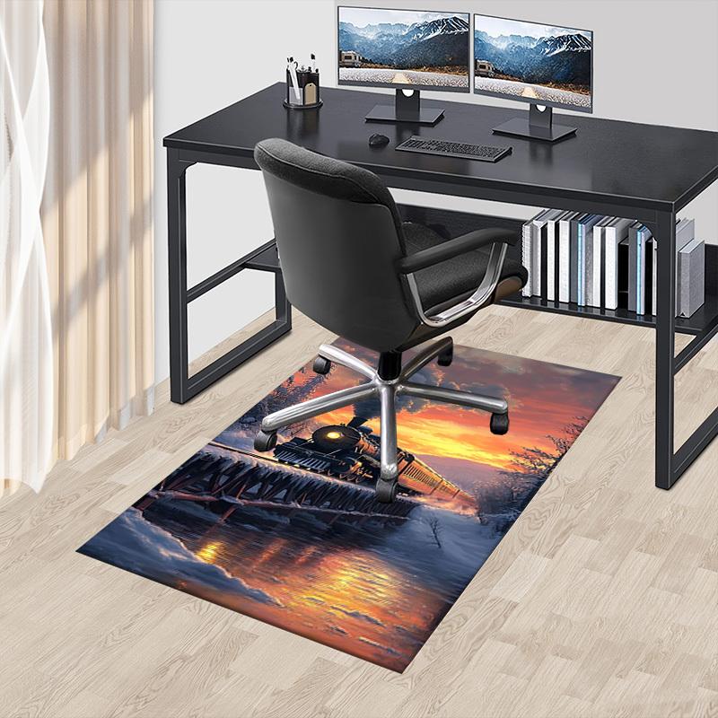 1PC train winter Carpet Office Rug Mat Home Decor Area Carpet Festival Gift Office desk chair carpet Longlasting Material