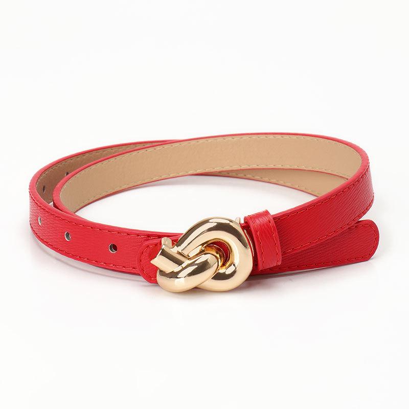 Chic Alloy Snap Button Knotted Belt for Women - Elegant European & American Style