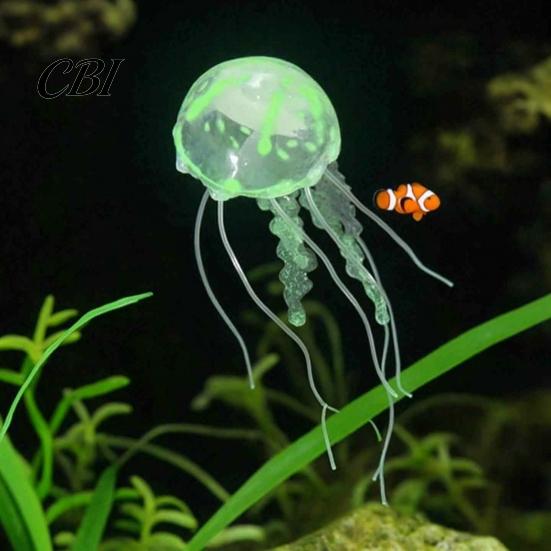 Geruchsfreie Aquarium Dekoration Künstliche Quallen, Weiches Silikon Fluoreszierend Realistisch Schwebend Kein Ausbleichen Quallen für Salzwasserbecken Sicherer Fischtank