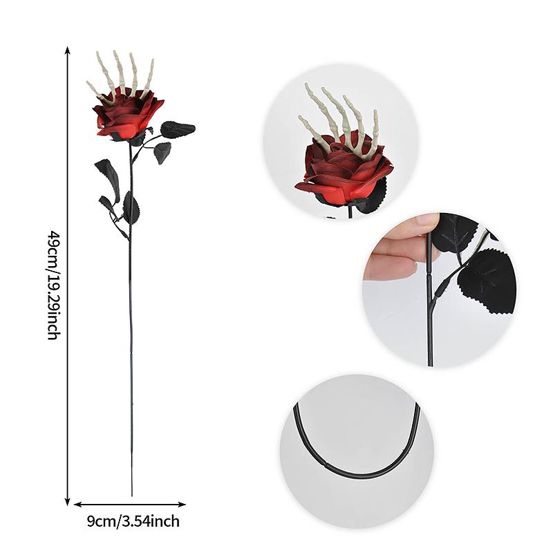 1PC Halloween Decorations Gothic Table Centerpiece Outdoor Decoration Roses with Hand Bones Halloween Multiple Options Available