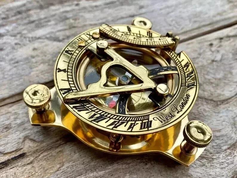 Nautical compass | vintage compass | steampunk | brass compass | engraved compass