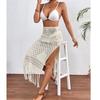 European-American High Slit Tassel Midi Skirt Beach Cover-Up