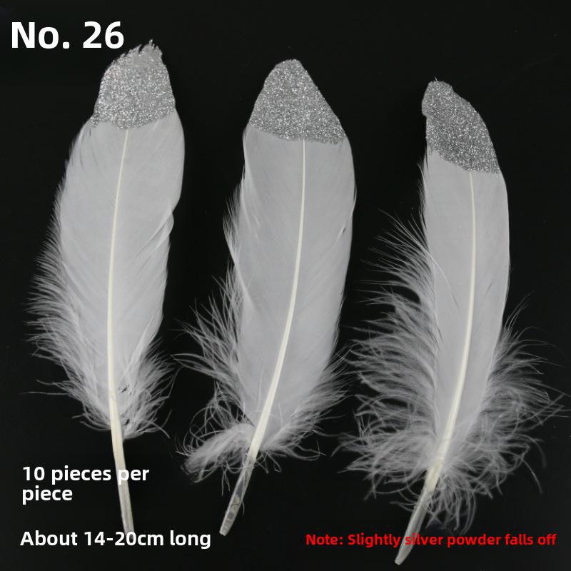 DIY Feather Jewelry Accessories: Large Floating Gold Feather, Small Straight Knife, Spray Gold Gradient Feather