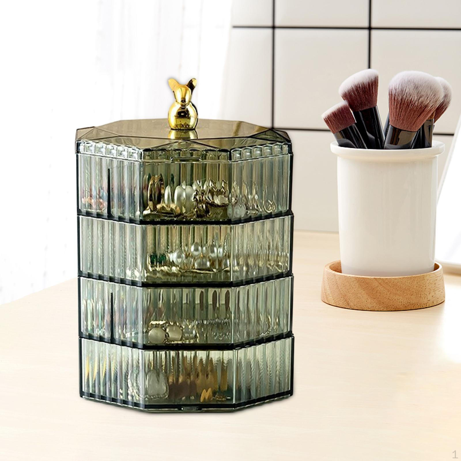 

Элегантная коробка для хранения ювелирных изделий с возможностью вращения на 360° — организуйте свои драгоценные аксессуары clear green