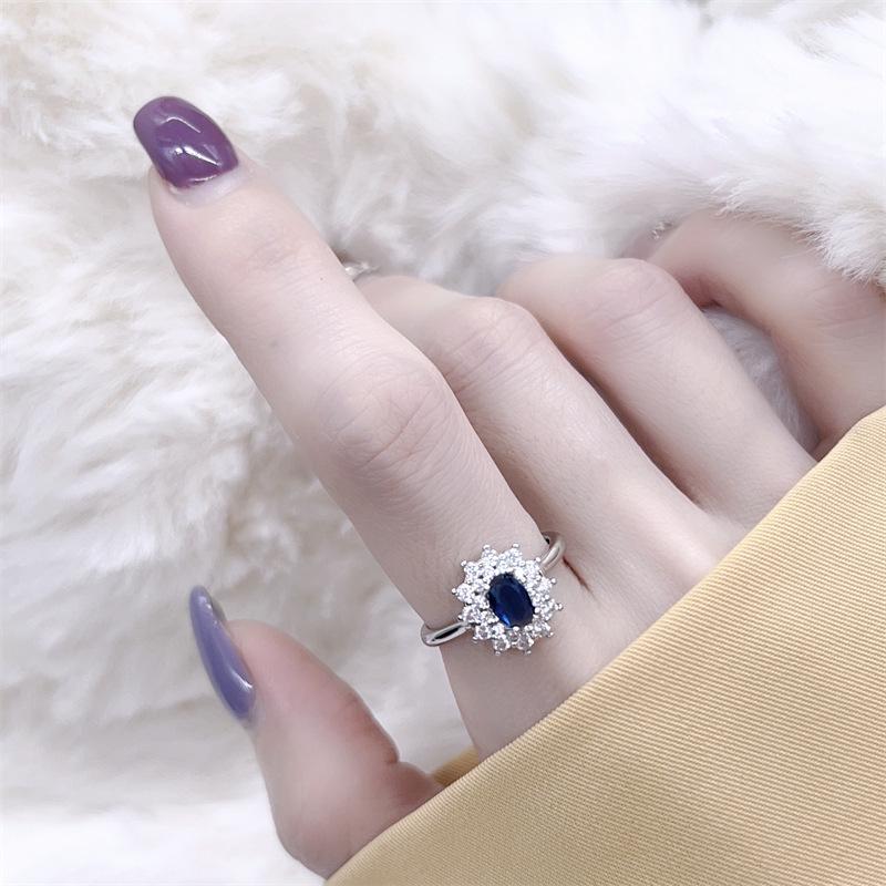 Elegant Blue Tanzanite Gemstone Trio Set: Ring, Earrings, and Necklace