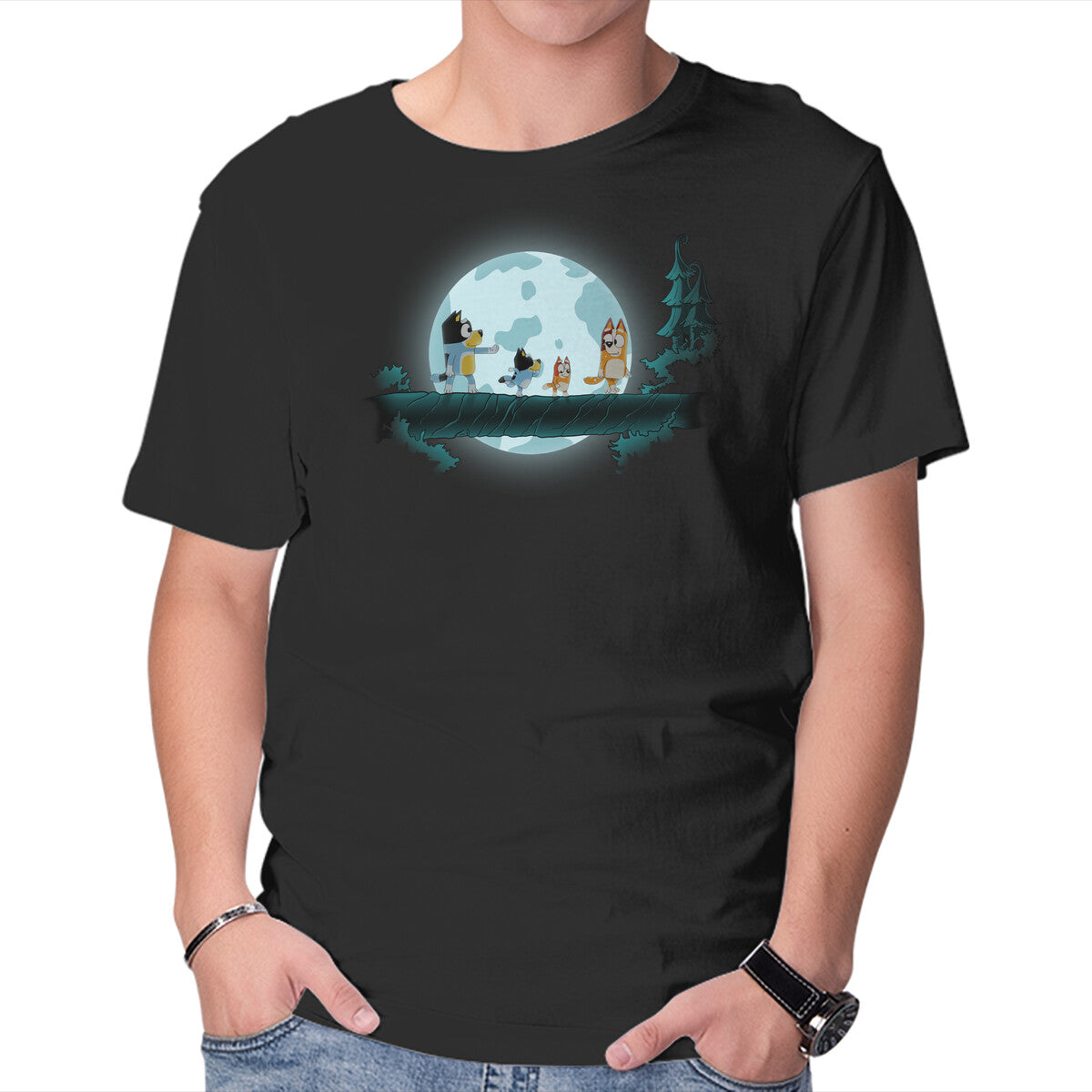 Unisex Crew Neck T-Shirt Bluey Matata Graphic Short Sleeve Casual Tee XXL