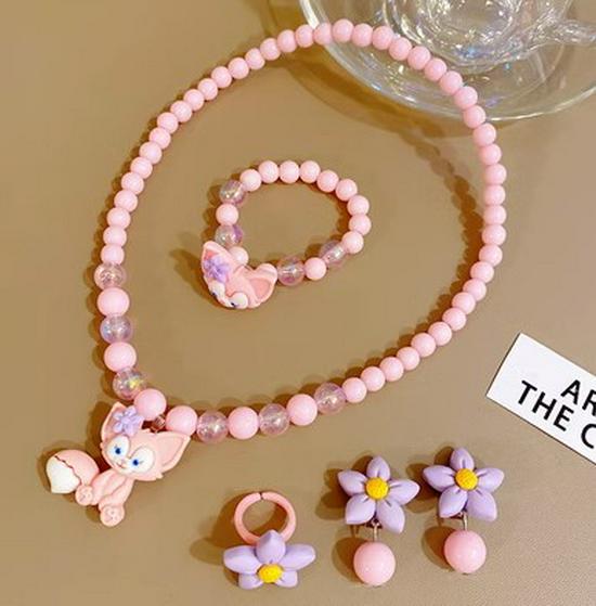 Frozen Princess Kids' Necklace & Bracelet Gift Set for Christmas or Birthday