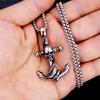 Titanium Steel Skull Anchor Necklace Trendy Hip-hop Pendant Jewelry
