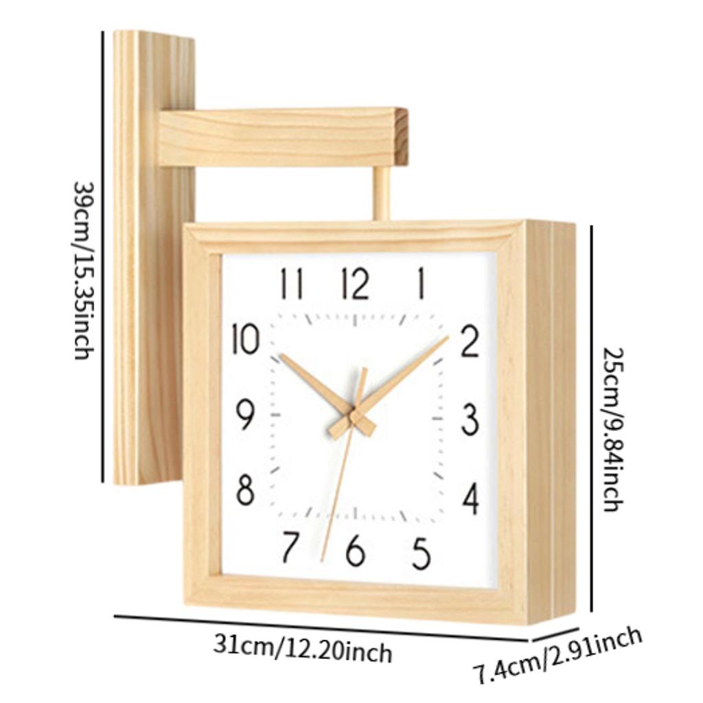 Double Sided Corner Wall Clock Numeric Marks Modern Birthday Gift Non Ticking Silent for Office Cafe Kitchen Hotel Dining Room