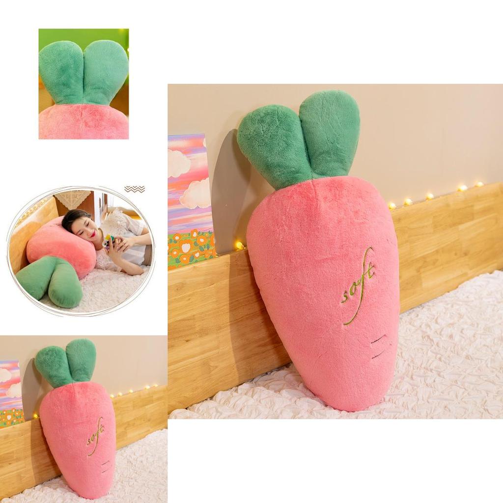 Plush And Adorable Rabbit Fur Carrot Shaped Pillow Ideal For Sleeping And Cuddling