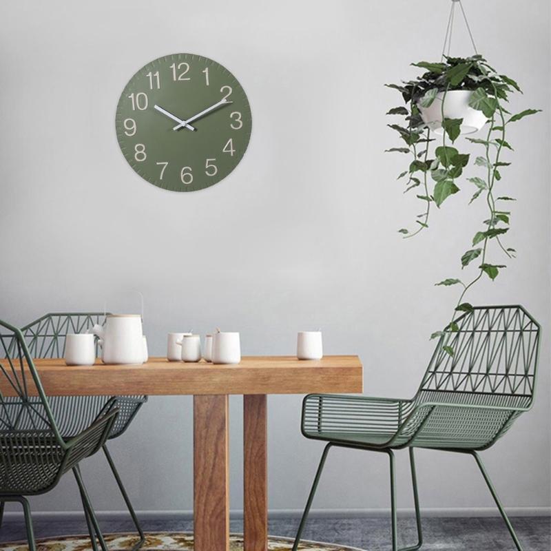 Elegant 12Inch Color Modern Simple Wall Clock for Indoor and Outdoor Space Decoration Waterproof Resin Clock