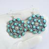 Arizona Turquoise Earrings: Sterling Silver Round Cluster, Handmade Earring