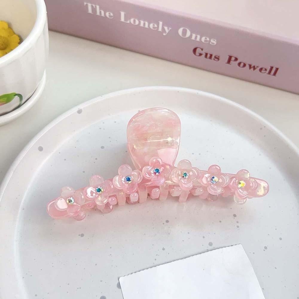 Korean Style Straight Line Shaped Shark Clip Elegant Acetic Acid Hair Claw Flower Hair Claw  Party