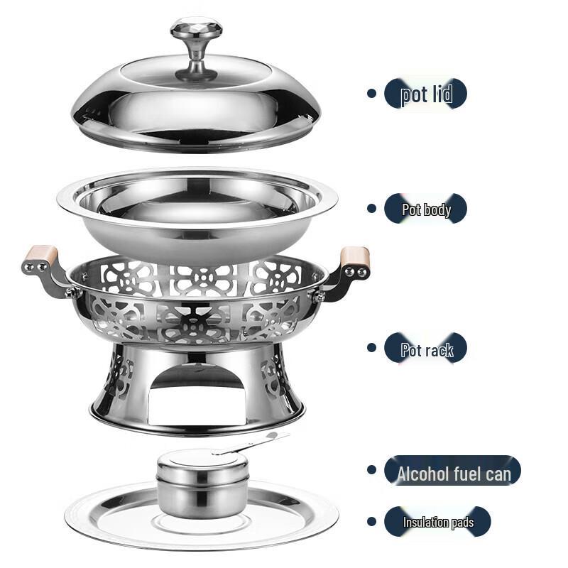 Chef's Plan 304 Stainless Steel Alcohol Stove Mini Hot Pot