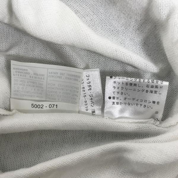 Japan Authorized Salvatore Ferragamo Rhinestone Short Sleeve Cutsew T-Shirt Women L White Lace Tops cBH719(USED)