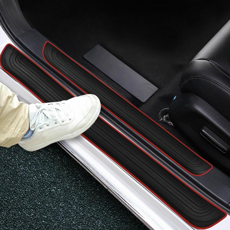 Car Trunk Door Sill Plate Protectors Universal Protective Pad Anti Scratch Cover Bumper Rubber Strip Pad Mouldings For