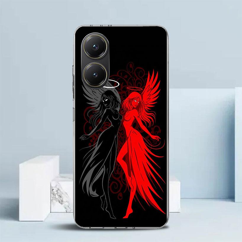 Angel Wings Devil Bad Soft Cover for Xiaomi Poco F7 Ultra X7 X6 X5 Pro M7 Phone Case Redmi 15 15C 13 13C 12 12C 10 10C Print She