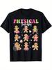 Physical Therapy Christmas Therapist Christmas Gingerbread T-Shirt Summer Comfortable Casual Short Sleeve T-Shirt