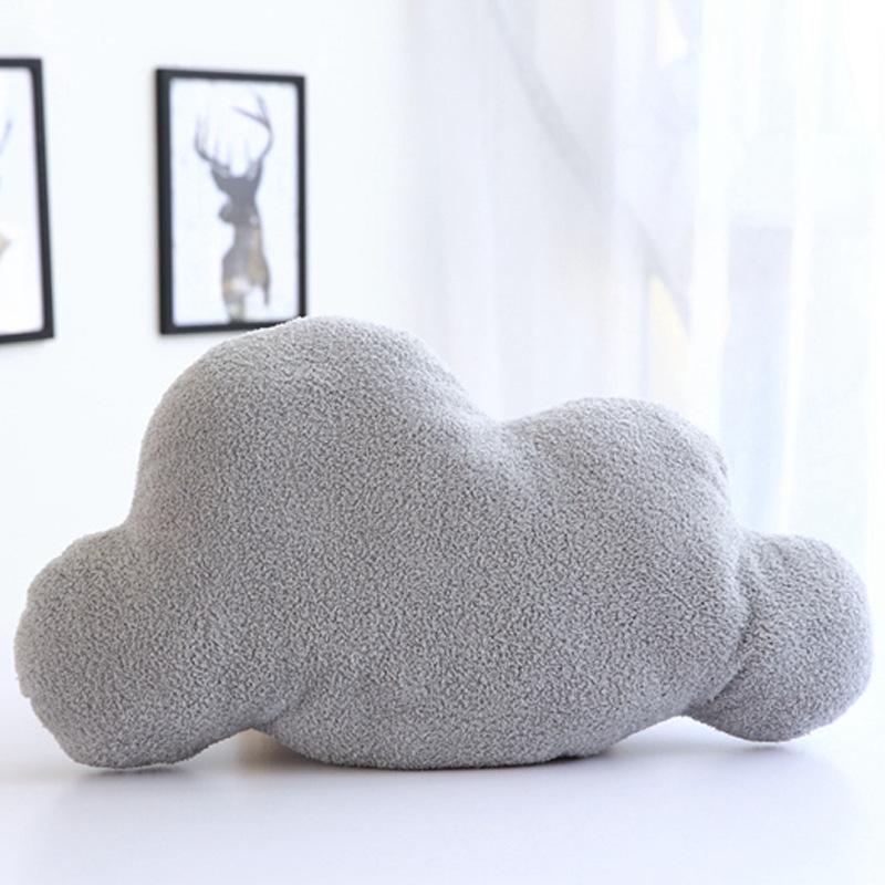 Realistic Cloud Plush Toy-Soft Stuffed Cloud in Gray&White 3 Sizes Fluffy Pillow Gift for Kids Nursery Decor Relaxation