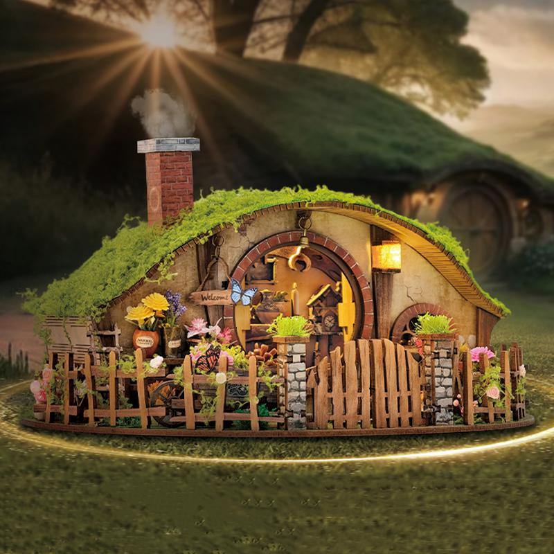 DIY Wooden Magic Ring Casa Doll Houses Miniature Model Kits Handmade Dollhouse with Furniture for Friends Birthday Gifts