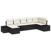 VidaXL Ensemble de canapé de jardin 7 pièces avec coussins Noir Poly Rattan 3347147