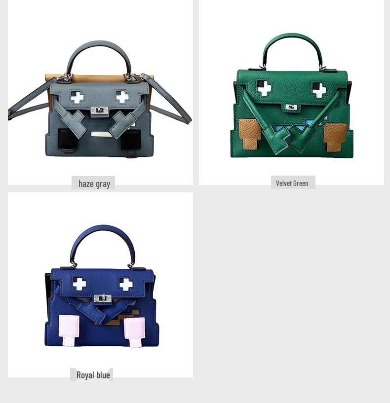 Little Red Book High-End Genuine Leather Mini Kelly Crossbody Handbag